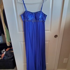 Blue Aspeed XL Evening Dress with sequin bodice.